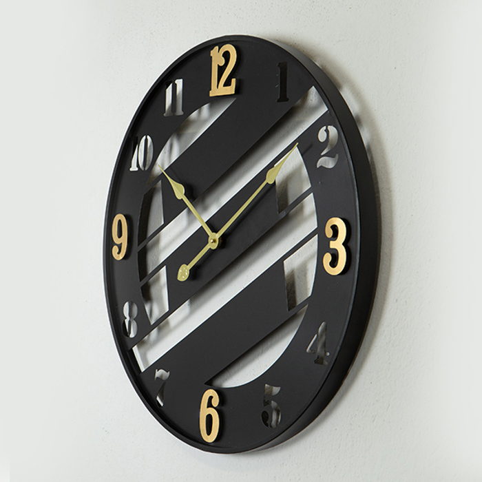 ESTHETI home Roloi Toixou Metalliko Mavro/Xruso F60x4cm 753-10021